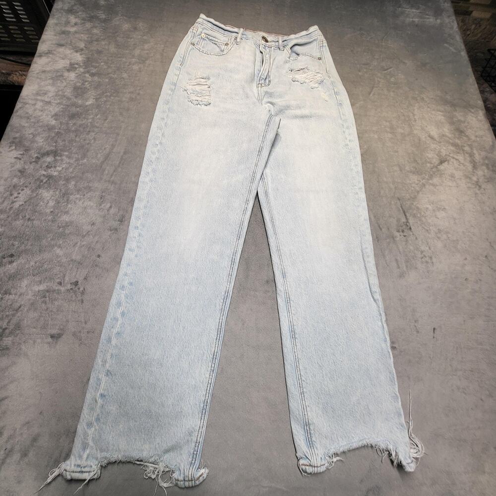 American Eagle Jeans Womens 6 Tall Blue Boyfriend High Rise Wash Distressed